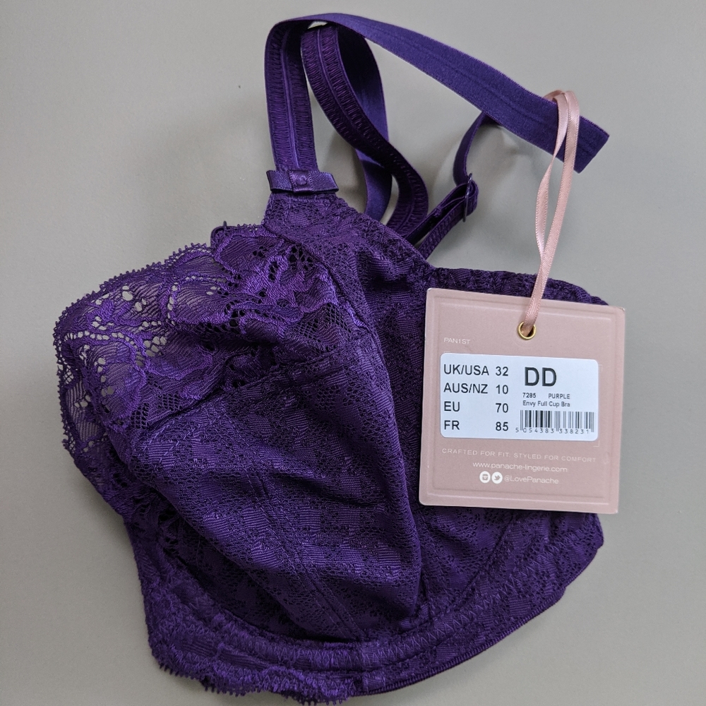 Panache Envy Balconette Bra, Purple, 32DD
